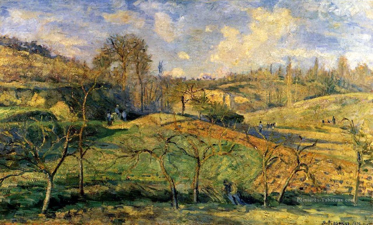 mars soleil pontoise 1875 Camille Pissarro Peintures à l'huile